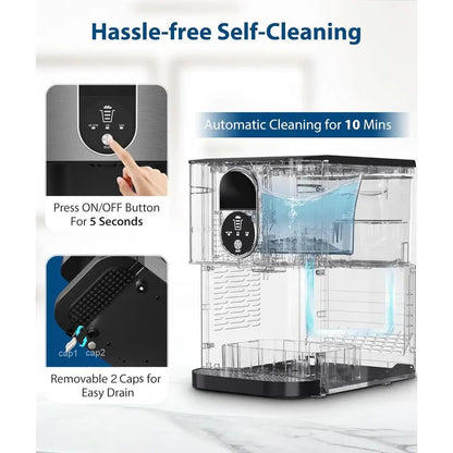 15-Min Nugget Ice Maker | Self-Dispensing, 44lbs/Day, Auto Clean