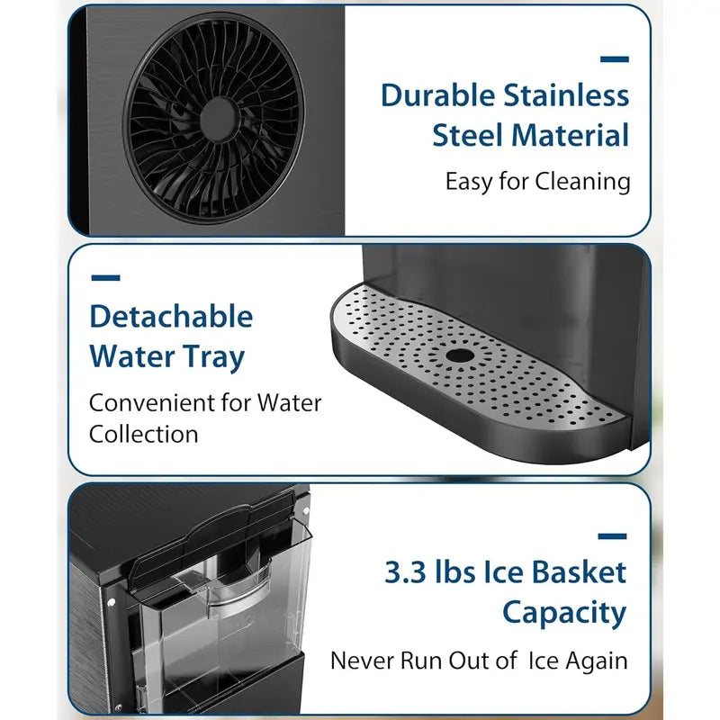 15-Min Nugget Ice Maker | Self-Dispensing, 44lbs/Day, Auto Clean