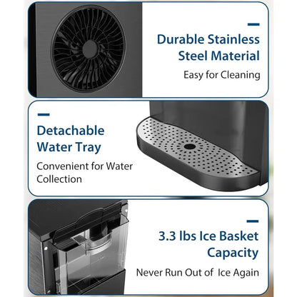 15-Min Nugget Ice Maker | Self-Dispensing, 44lbs/Day, Auto Clean