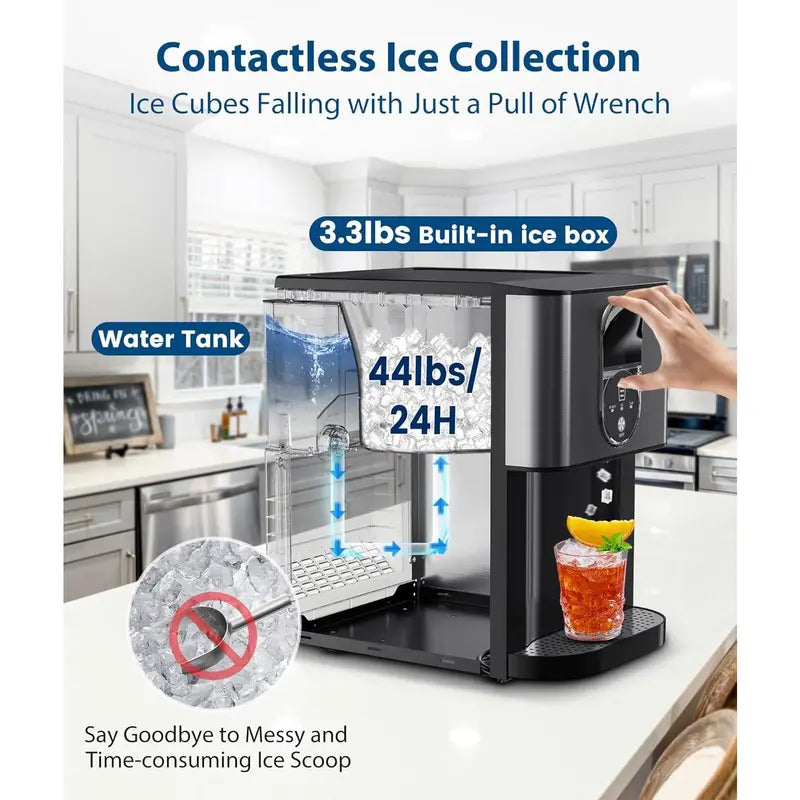15-Min Nugget Ice Maker | Self-Dispensing, 44lbs/Day, Auto Clean