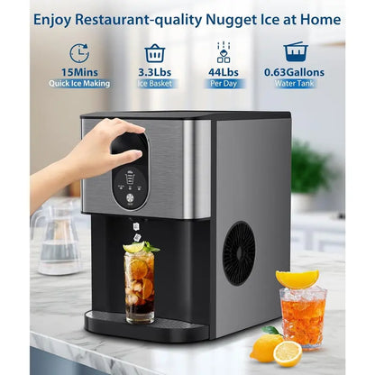 15-Min Nugget Ice Maker | Self-Dispensing, 44lbs/Day, Auto Clean
